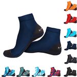 OMGear Sand Soccer Socks Water Socks for Women Men Youth Spandex Beach Volleyball Shoes Swimming Pool Socks Anti-slip Neoprene Snorkel Booties for Bodyboarding Scuba Diving Kayaking.(Navy,S)