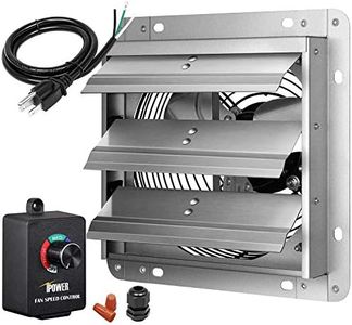 iPower 7 Inch Shutter Exhaust Fan for Attic, with Speed Controller and Power Cord Kit, High Speed Ventilation Fan for Barn Shed and Greenhouse, 1680 RPM, 760 CFM, Silver