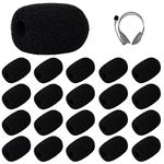 LUTER 20pcs Mini Foam Microphone Windscreens, High Density Foam Mic Covers for Headset Protection for Lavalier Microphones (Black)