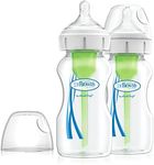 Dr. Brown's Options Plus with Level 1 Teat Wide Neck Feeding Bottle 2 Pack, 270 ml