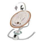 Maxi-Cosi Cassia Baby Swing, infant swing, automatic motion sensor, music, toys, recline, portable, 360 degree rotation, lightweight & foldable, Horizon Sand