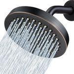 Voolan High Pressure Rain Shower Head, Luxury Modern Look, The Perfect Adjustable Replacement for Your Bathroom Showerhead, Comfortable Shower Experience Even at Low Water Flow (6" Oil-Rubbed Bronze)