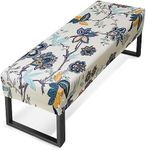 Zooody Bench Cover Stretch Bench Covers for Dining Room Anti-Dust Removable Bench Slipcover Washable Bench Seat Protector Cover for Living Room, Bedroom, Kitchen (Floral Spring)