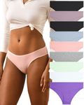 FINETOO Pack of 9 Cotton Underwear Women's Briefs Cotton Women Set Confy Briefs Soft Hipster Sexy Panties Underwear Women Underwear Soft Underpants Sports Belt Multipack S-XL…