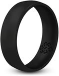 Knot Theory Satin Black Silicone Ring for Men Women - Breathable Comfort Fit 6mm Wedding Band Size 11