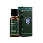 Mystic Moments | Organic Lemon Myrtle Essential Oil 10ml - Pure & Natural Oil for Diffusers, Aromatherapy & Massage Blends Vegan GMO Free