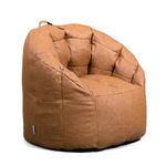 Big Joe Milano Beanbag Chair with Vibe Caramel Montana Leather