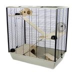 Little Friends Plaza Tall Rat and Hamster Cage with Three Floors, 78 x 48 x 80 cm, Silver/Black