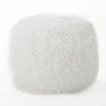 GDFStudio 301707 Lycus Faux Fur Bean Bag Chair (White),