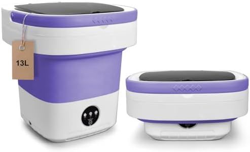 Portable Washing Machine, Upgraded 13L Mini Washer and Spin Dryer with Deep Cleaning of Underwear, Baby Clothes and Small Clothes, Foldable Small Washer for Apartments, Dorm,RV, Travel, Hotel, Laundry
