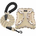 haapaw Dog Harness and Lead Set, No Pull Adjustable Reflective Step-in Puppy Harness with Thickened Padded Vest for Extra-Small/Small Medium Dogs