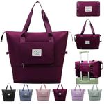 JD FRESH 41 Litre Expandable Nylon Travel Bags for Women/Duffle Bags for Women Luggage/Foldable Vanity Travelling Handbags/Waterproof Hand Bag for Ladies Personal Items (Dark Purple)