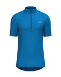 DANISH ENDURANCE Cycling Jersey Short Sleeved, Rear Pockets, Reflective Details, for Men, Blue, L