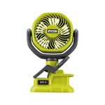 Ryobi RCF18-0 18V ONE+ Cordless 10cm Clamp Fan (Bare Tool) Hyper Green