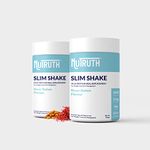 NUTRUTH-High Protein Meal Replacement Kesar Badam Flavoured Slim Shake | 21 Gm Protein/Serving | Weight Control & Management Protein Shake (500 Gm) (Pack of 2)