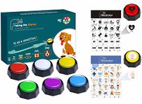 RIBOSY Set of 6 Colors, Recordable Button, Dog Training Buzzer with 50 Stickers - Record & Playback Your Own Message to Teach Your Dogs Voice What They Want