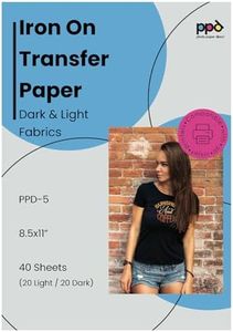 PPD Inkjet Iron-On Mixed Light and Dark Transfer Paper LTR 8.5X11 - Pack of 40 Sheets (PPD005-Mix)
