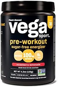 Vega Sport Sugar Free Pre-Workout Energizer, Strawberry Lemonade - Pre Workout Powder for Women & Men, Supports Energy and Focus, Electrolytes, Vegan, Keto, Gluten Free, Non GMO, 4.3 oz