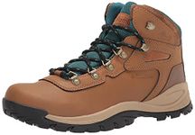 Columbia Women's Newton Ridge Plus Waterproof Hiking Boot, Breathable, High-Traction Grip, Elk/River Blue, 10.5