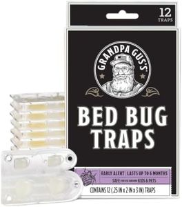 Grandpa Gus's Bed Bug Glue Traps for Mattress, Home, & Travel, Pack of 12