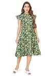 Fashion Dream Women's Knee Length Fit And Flare Dress (WD0026-GREEN_S_Green 1_S)