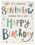 Piccadilly Greetings Modern Birthday Card Son in Law - 8 x 6 inches - Regal Publishing,Light Grey