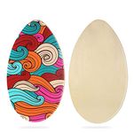 35 inch Skim Board for Kids Adults Wooden Skim Boards with High Gloss Coat for Beach Skimboards