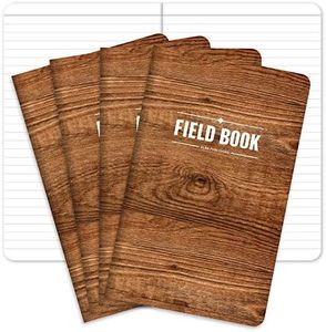 Elan Publishing Company Field Notebook/Journal - 5"x8" - Wood Pattern - Lined Memo Book - Pack of 4