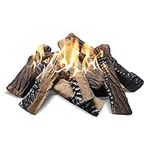 ATR ART TO REAL Large Gas Fireplace Logs,10-piece Set of Large Ceramic Faux Fireplace Logs for Fire pit,Propane,Electic,Gas, Fireplace Decor Artifical wood for Outdoor Indoor