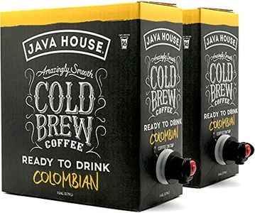 Java House Cold Brew Coffee On Tap, (128 Fluid Ounce Box) Not a Concentrate, No Sugar, Ready to Drink Liquid (Colombian, Pack of 2)