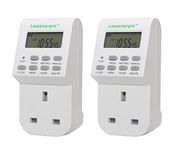 Lowenergie 7 Day Programmable Digital Plug-in Electronic Timer Socket 12-24 Hour (2)