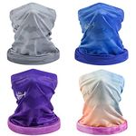 BASSDASH UPF 50+ UV Protection Neck Gaiter Multi Scarf Sun Protector for Fishing Hunting Kayaking Hiking Cycling, Pack of 4 …