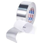 ADHES Foil Tape Aluminum Tape Heat Resistant Tape Metal Duct Tape, Withstand from 80°C to 100°C, 50mm x 64m, for HVAC, Repair Sealing and Insulation