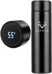 RAPOSO 500ml Smart Stainless Steel Water Bottle| LED Temperature Display | Vacuum Insulated for Hot & Cold Drinks | Ideal for Gym, Camping, Sports | Thermos Flask with Strainer | BPA Free, Leak Proof