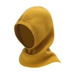 ZLYC Winter Knlllowd Winter Hat Windproof Hooded Scarf Balaclava Beanie Hat for Women(Solid Yellow)