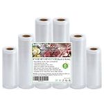 Food Vacuum Sealer Bag Rolls: KitchenBoss 6 Rolls Food Saver Bags,6 8 11 inch Sous Vide Bags Rolls with BPA Free, Commercial Grade Vac seal Bags for All Vacuum Sealer