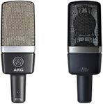 AKG C214 Professional Large-Diaphragm Condenser Microphone, Single pattern, cardioid, switchable 20dB attenuator and bass-cut filter, integrated suspension, rugged classic design, wide dynamic range