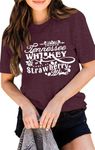 Binshre Womens Smooth as Tennessee Sweet as Strawberry Western T Shirts Funny Country Music Graphic Tee for Women L, Purple