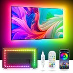 MORIACC LED Lights for TV 32-55 inch, 4m LED Strip Light TV LED Lights Music Sync with TV, Rainbow Color Changing LED Strip Lights for TV with Remote APP Control, USB TV Strip Lights for Bedroom