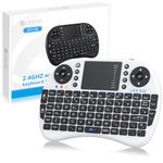 eSynic Mini Wireless Keyboard 2.4G Handheld Wireless Mini Keyboard Touchpad Mouse Combo Multi-media Portable Small Android Keyboard Rechargeable for PC Google Smart TV Tivo Box Raspberry PI PS4 etc