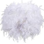 30cm White Feather Light Shade, Lamp Shade for Pendant Ceiling Light, Table Lamp, Floor Lamp, Fluffy Feather Lampshade Ceiling Light Shade for Living Room, Bedroom by Klass Home Collection