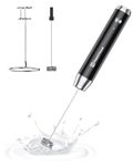 Maestri House Rechargeable Milk Frother, Handheld Electric Foam Maker Waterproof Detachable Stainless Steel Whisk Drink Mixer Foamer with Stand,LunaFro