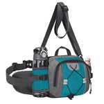 FIORETTO Large Bum Bag for Men Women, Water-Repellent Bumbag with Bottle Holders, Lightweight Fanny Pack for Running, Cycling, Hiking, Dog Walking Turquoise