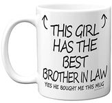 Stuff4 This Girl Has The Best Brother in Law Mug - Sister Birthday Present from Brother, Sister Gifts 11oz Ceramic Dishwasher Safe Coffee Mugs - Birthday, Christmas Day, Secret Santa Cup - Made in UK