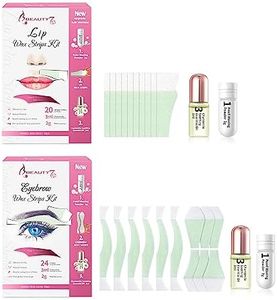 Bandas de Cera Fría Depilatoria para Cejas + Labios, Fórmula de Cera para Pieles Sensibles, Pack de 44 Tiras con Polvo de Perla y Aceite Esencial de Camomila Beauty7