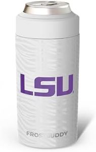 Frost Buddy NCAA Universal Buddy - Fits all - Stainless Steel Can Cooler for 12 oz & 16 oz Regular or Slim Cans & Bottles - Stainless Steel (College Team Tigers)