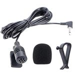 NewTH 3.5mm Microphone HD Voice Assembly Mic for Kenwood Sony Boss Corehan Power Acoustik JVC Jensen Alpine Car Vehicle Head Unit Bluetooth Enabled Stereo Radio DVD GPS, 3M Cable, Plug and Play