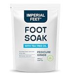 Pedicure Quality Foot Soak with Tea Tree Oil & Epsom Salt | Helps Treat Nail Fungus Athletes Foot | Anti Fungal Nail Treatment | Foot Moisturiser & Deodorizer Feet Soak | Exfoliating Foot Soak