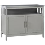 HOMCOM Kitchen Sideboard, Buffet Cabinet, Wooden Storage Console Table with 2-Level Cabinet and Open Shelf, Grey