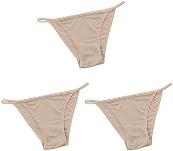 FRESQA Bragas de Bikini para Mujer, Calzoncillos Sexis de Tiro bajo de Talla Grande, Ropa Interior Femenina de Seda de Hielo sólida con Entrepierna de algodón, Tanga, 3 uds.